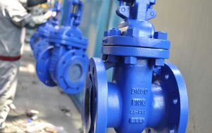 Absperrschieber DN 80 PN 16 DN 80 PN 16 Absperrschieber nach der Lackierung