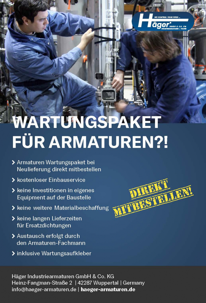 Wartungspaket für Industriearmaturen